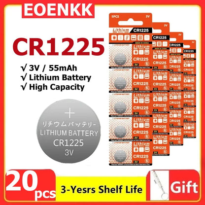 2-50 PZ CR1225 Batterie a bottone ECR1225 Batteria a bottone 1225 per strumenti elettronici, telecomando, bilancia elettronica 3V