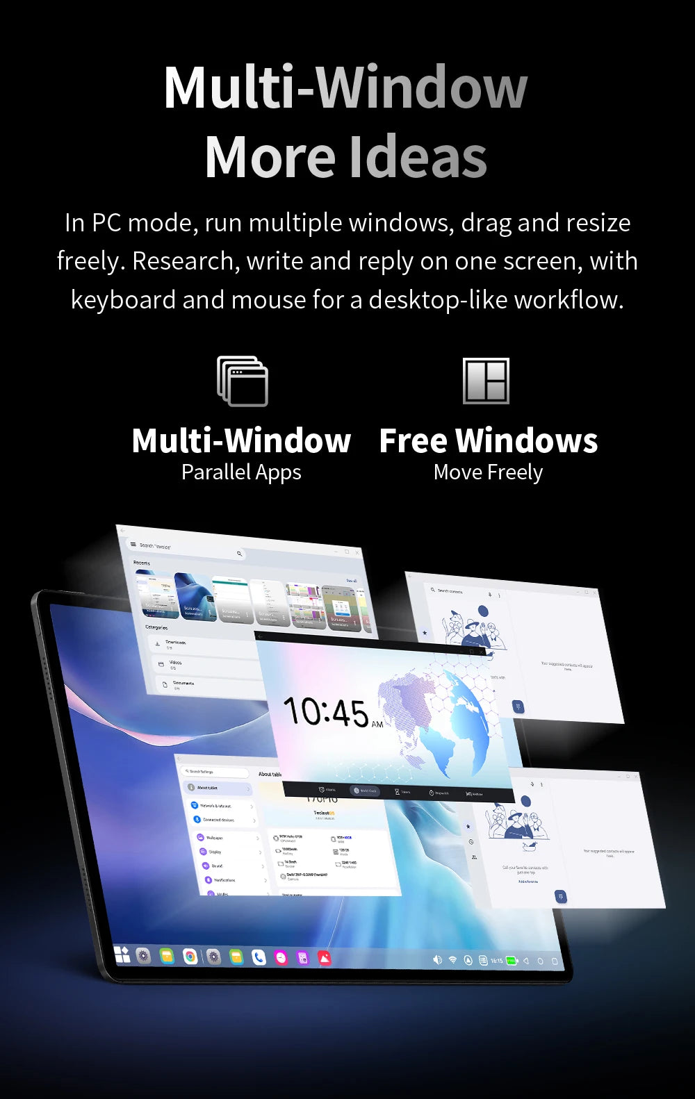 Tablet Teclast T70 Pro con Android 16 e tecnologia Gemini AI, display IPS da 14 pollici, T70Pro, doppia SIM 4G LTE, WiFi 2,4 GHz/5 GHz, Bluetooth 5.2, navigazione GPS, processore G100 Octa Core, 8 GB di RAM, 128 GB di memoria