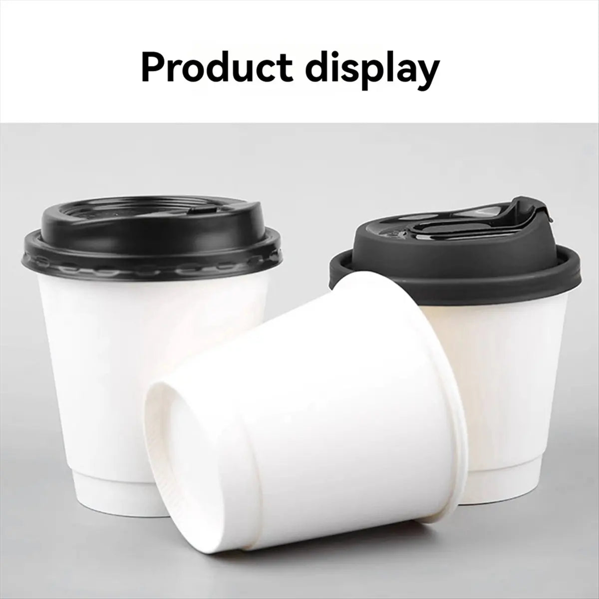 (LBER) Bicchieri da Caffè Usa e Getta a Doppio Strato con Coperchi, Bicchieri di Carta Isolanti per Bevande Calde, Perfetti per