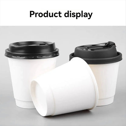 (LBER) Bicchieri da Caffè Usa e Getta a Doppio Strato con Coperchi, Bicchieri di Carta Isolanti per Bevande Calde, Perfetti per