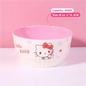 WUHE Set di Stoviglie per Bambini Hello Kitty, Ciotole e Piatti in Melamina, Design Cartoon per Ragazze, Senza BPA, Infrangibile, Lavabile in Lavastoviglie