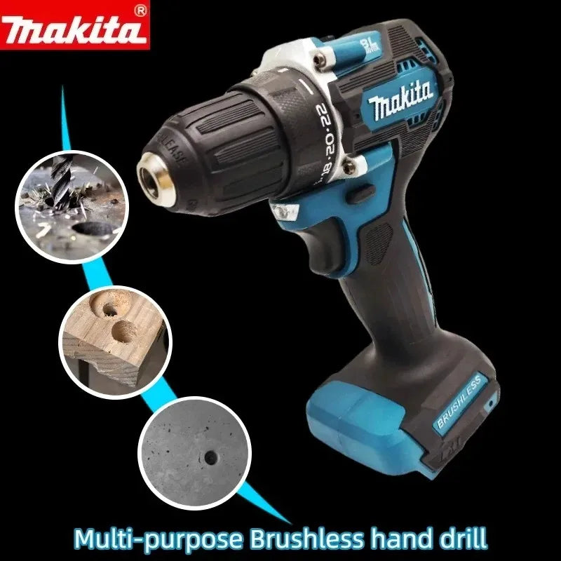 Makita DDF487 Trapano Avvitatore a Batteria 18V Brushless Compatto ad Alta Coppia a Velocità Variabile per Lavorazione del Legno Compatibile con Batterie Makita