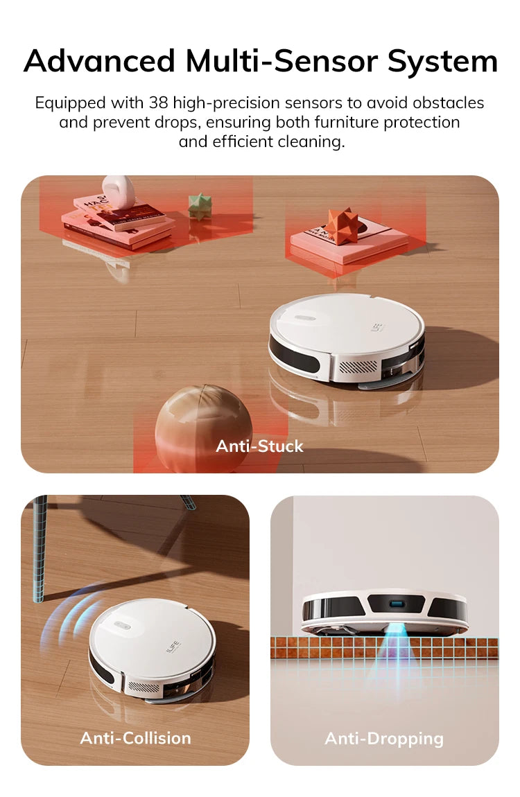 Robot Aspirapolvere ILIFE V20, Aspirazione 5000Pa, Navigazione Intelligente SOF LiDAR, Controllo APP, Pulizia Personalizzabile, Ricarica Automatica