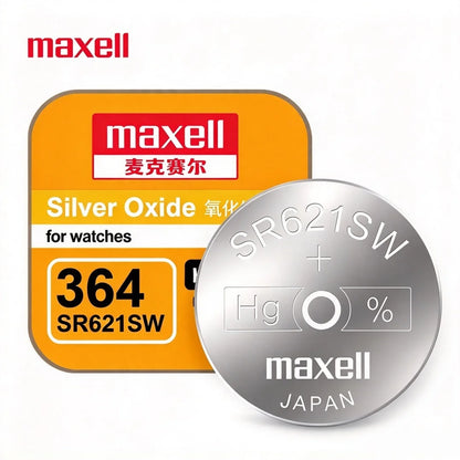 10-100PCS Batteria a bottone Maxell SR621SW 364 in ossido d'argento 1,55V AG1 LR621 per orologio da polso e orologio al quarzo