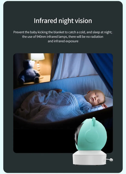 Danmini 2.4G 5 pollici Baby Monitor Tuya App Telecomando 1080P Videocamera Video Citofono bidirezionale Rilevazione movimento Monitor wireless