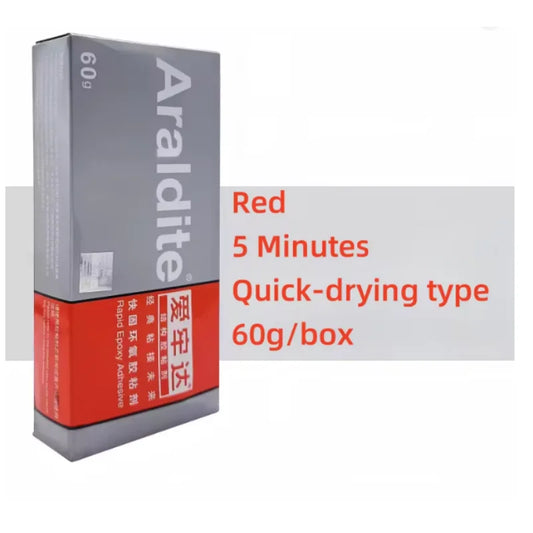 Colla Epossidica Araldite 5 Min, Adesivo a Rapida Asciugatura, Forte Tenuta, Impermeabile per Riparazione di Metallo, Ceramica, Vetro e Gioielli, 25g 60g