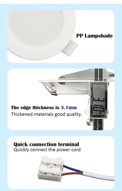 6Pack 24W 17W 14W 10W 6W Bianco Rotondo Da Incasso Led Da Incasso Luce di Pannello 110V 220V Caldo Freddo illuminazione Foyer Studio Casa Interno