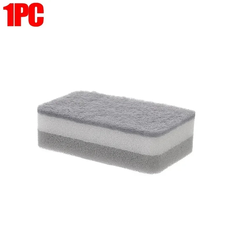 Spugne per pulizia magiche a tre strati Spugne riutilizzabili per pentole per lavare i piatti Spugne per cucina domestica Salviette per spazzole Strumenti puliti