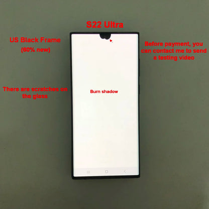 Display Super AMOLED per Samsung Galaxy S22 Ultra LCD SM-S908 S908U S908E, Schermo Touch Digitizer di Ricambio con Difetti