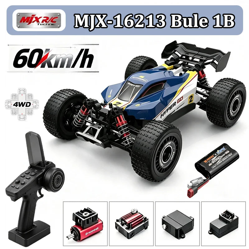Auto RC MJX Hyper Go 1/16 4WD 16212 16213 16218, Auto da Corsa RC Brushless 60KM/H, Auto Telecomandate 2.4G, Camion Fuoristrada Giocattolo