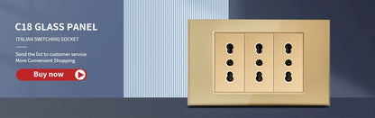 DELEFU Presa a Muro in Vetro Temperato Bianco Italia USB Tipo C Ricarica Rapida Interruttore Schuko TV Satellitare Citofono Cile