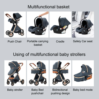 Passeggino Magic ZC 3 in 1, Sistema da Viaggio Compatto e Pieghevole con Navicella, Seggiolino Auto per Neonati e Seduta Reversibile, Carrozzina High Landscape, Ruote Ammortizzate, Manubrio Regolabile, Chiusura con Una Mano,
