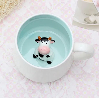 Tazze in ceramica da 400 ml Creativo simpatico cartone animato Stereo Animale Tazze da caffè al latte Coppia tazze di acqua potabile per la casa