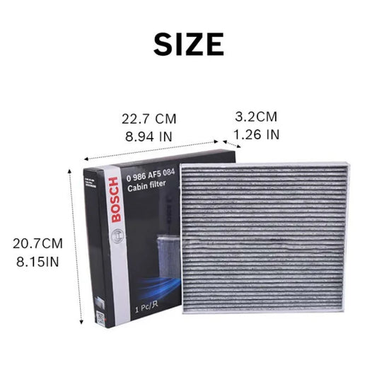 Filtro abitacolo attivo Bosch AF5084 per Hyundai Creta/ix25, Tucson TL, Kona OS/Electric; per Sportage, Seltos [OE: 97133-D1000]