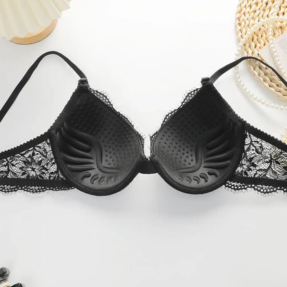 Reggiseno push up in due pezzi da donna in pizzo semplice e sexy di alta qualità A3107