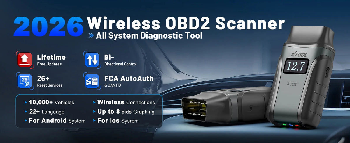 XTOOL A30M OBD2 Scanner Strumenti diagnostici Bluetooth Scanner automobilistico Aggiornamento gratuito a vita Bidirezionale CAN FD FCA 26+ Reset