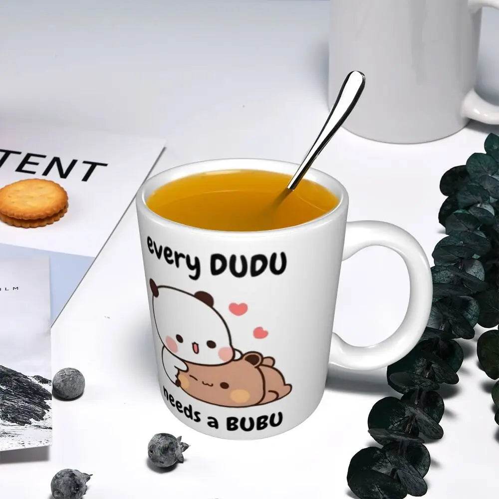 Tazze personalizzate per coppia Bubu Dudu Panda e Brownie Bear Tazza da caffè per tè al latte in ceramica fai-da-te