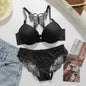 Set da 2 pezzi di vendita caldo di reggiseno rosso sexy con bottoni frontali bellissimo reggiseno moda farfalla posteriore push up set da donna A2120