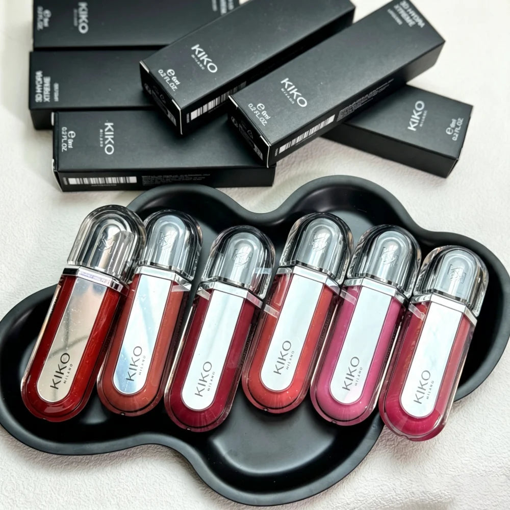 Rossetto KIKO Double Touch, gloss labbra 3D Hydra, resistente all'acqua, non trasferibile, tinta labbra non appiccicosa, effetto vetro, volumizzante, idratante, trucco per labbra