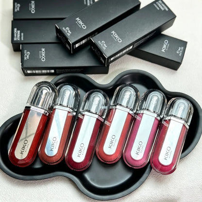 Rossetto KIKO Double Touch, gloss labbra 3D Hydra, resistente all'acqua, non trasferibile, tinta labbra non appiccicosa, effetto vetro, volumizzante, idratante, trucco per labbra