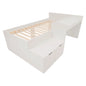 KOMHTOM Letto per bambini letto singolo 90x200 cm Bianco scrivania e cassetti letto contenitore senza materasso