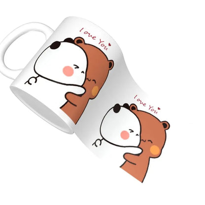 Tazze personalizzate per coppia Bubu Dudu Panda e Brownie Bear Tazza da caffè per tè al latte in ceramica fai-da-te