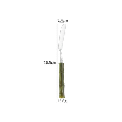 Nuovi posate in resina stile bambù 18/10 in acciaio inossidabile 304 posate classiche set di stoviglie argento blu verde crema trasporto di goccia