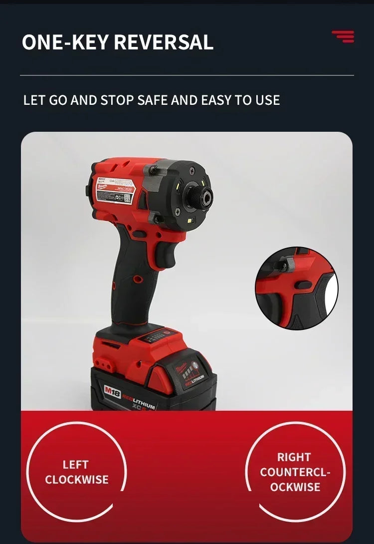 Originale Milwaukee M18 Avvitatore a Impulsi Brushless 1/4" Hex 18V ad Alta Coppia, Utensile Elettrico Compatto Senza Fili per Avvitare Viti