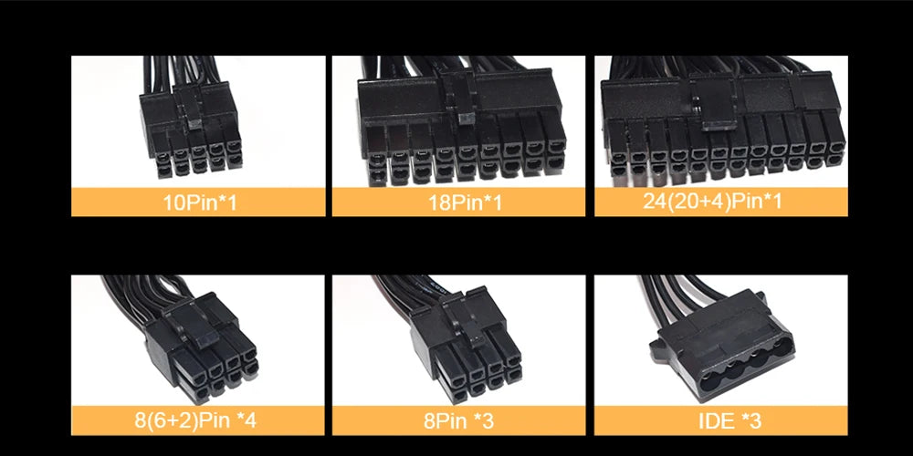 Full Modular ATX 850W 80Plus Gold 20 + 4Pin 12V Professional E-Sports Video Game Computer PSU per PC Desktop Power Supply