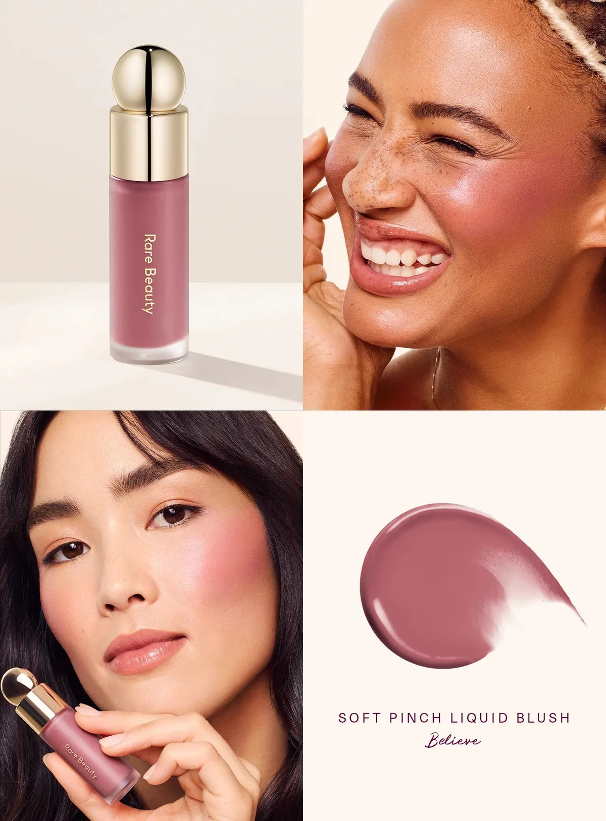 Rare Beauty Soft Pinch Tinted Lip Oil, Lip Gloss Delight, Hope, Happy, Wonder, Blush Liquido, Cosmetici per Viso e Occhi