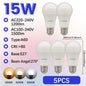 Confezione da 1-10 Lampadine LED 15W 120V 220V 3000K 4000K 6000K Luce Diurna CRI80 Senza Sfarfallio per Illuminazione Domestica Camera da Letto