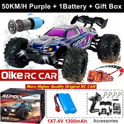 Auto radiocomandata Oike 4WD, fuoristrada 4x4, buggy ad alta velocità, camion super brushless, 50 o 80 km/h, auto da corsa con drift veloce, giocattolo, regalo
