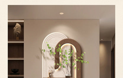 Decorazioni per l'ingresso Lampade da parete a LED Pianta verde Corridoio Corridoio Moderno dipinto sospeso Luci murali per vasi da soggiorno di fascia alta
