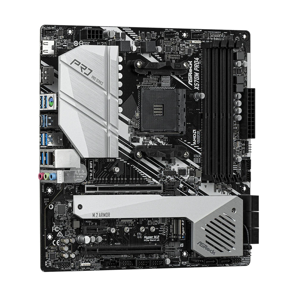 Scheda Madre ASRock X570M Pro4 AMD X570 AM4 Supporta CPU 5800X3D 5700X3D 5600G 4xDDR4 4200MHz PCIe4.0 M.2 NVME MATX
