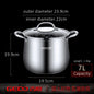 Pentola in acciaio inossidabile 304 da 24 cm di diametro Certificazione LFGB Pentola per stufato Pentola ultra spessa Stampaggio integrato Pentola per bollitura da cucina