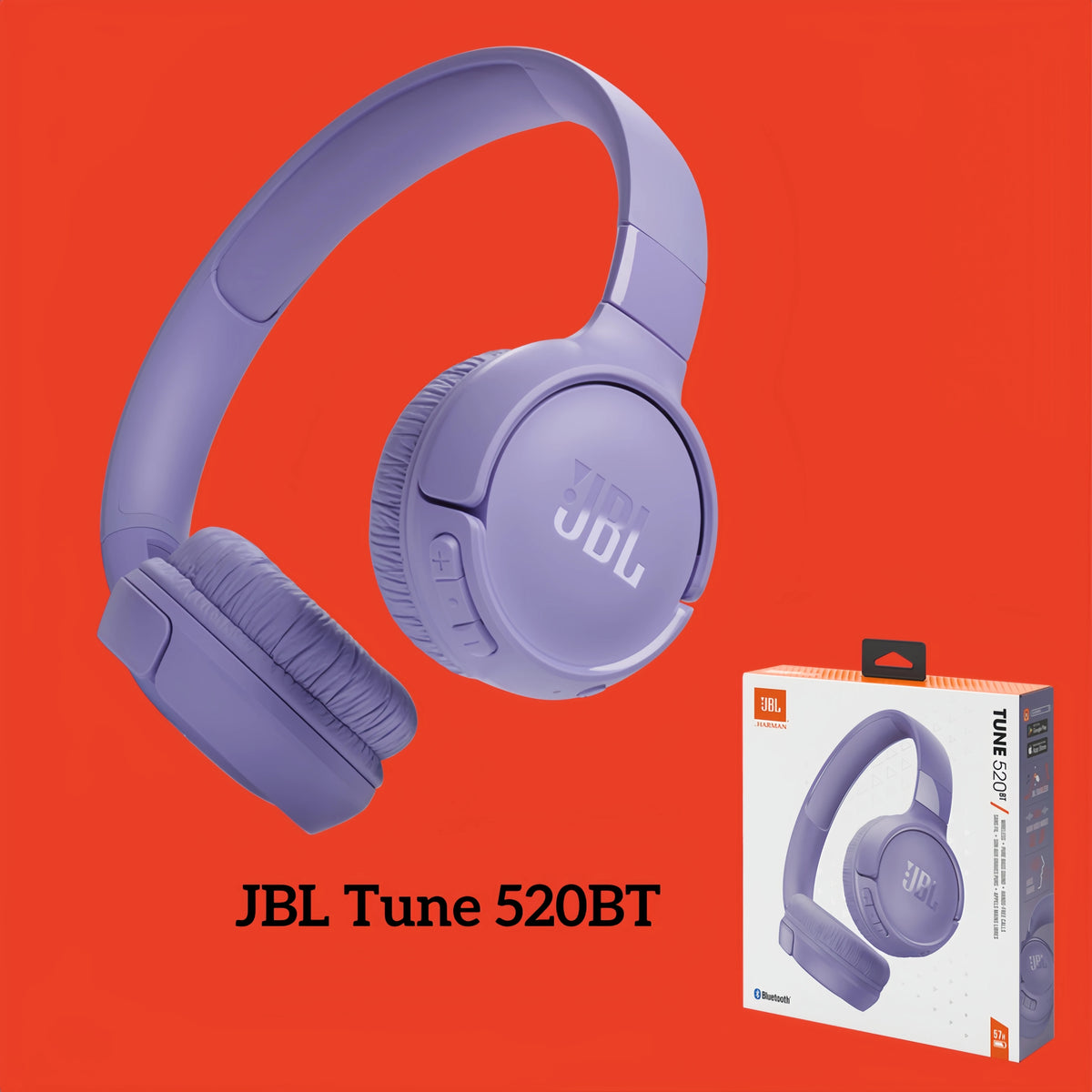 Cuffie wireless JBL Tune 520BT, modello on-ear, con Bluetooth 5.3, batteria da 57 ore, suono con bassi potenti, leggere, pieghevoli, connessione multipunto, ideali per l’uso quotidiano, in offerta.