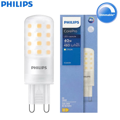 Philips CorePro LEDcapsule 4W(=40W) G9 LED Pin Dim Lampada 2700K Luce bianca calda 220-240V Lampadina dimmerabile Hotel Negozio Luce da scrivania