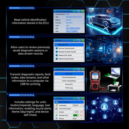 2026 KONNWEI KW330 Auto OBD2 Scanner di guasti Test della batteria del motore Codice di guasto Trasparente Dati in tempo reale Strumento di ispezione OBD professionale