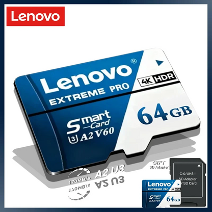 Scheda Micro SD Lenovo 1TB 512GB, scheda SD ad alta velocità 256GB 128GB, scheda TF UHS‑I, scheda di memoria impermeabile per dash cam, telecamere di videosorveglianza, Nintendo Switch.
