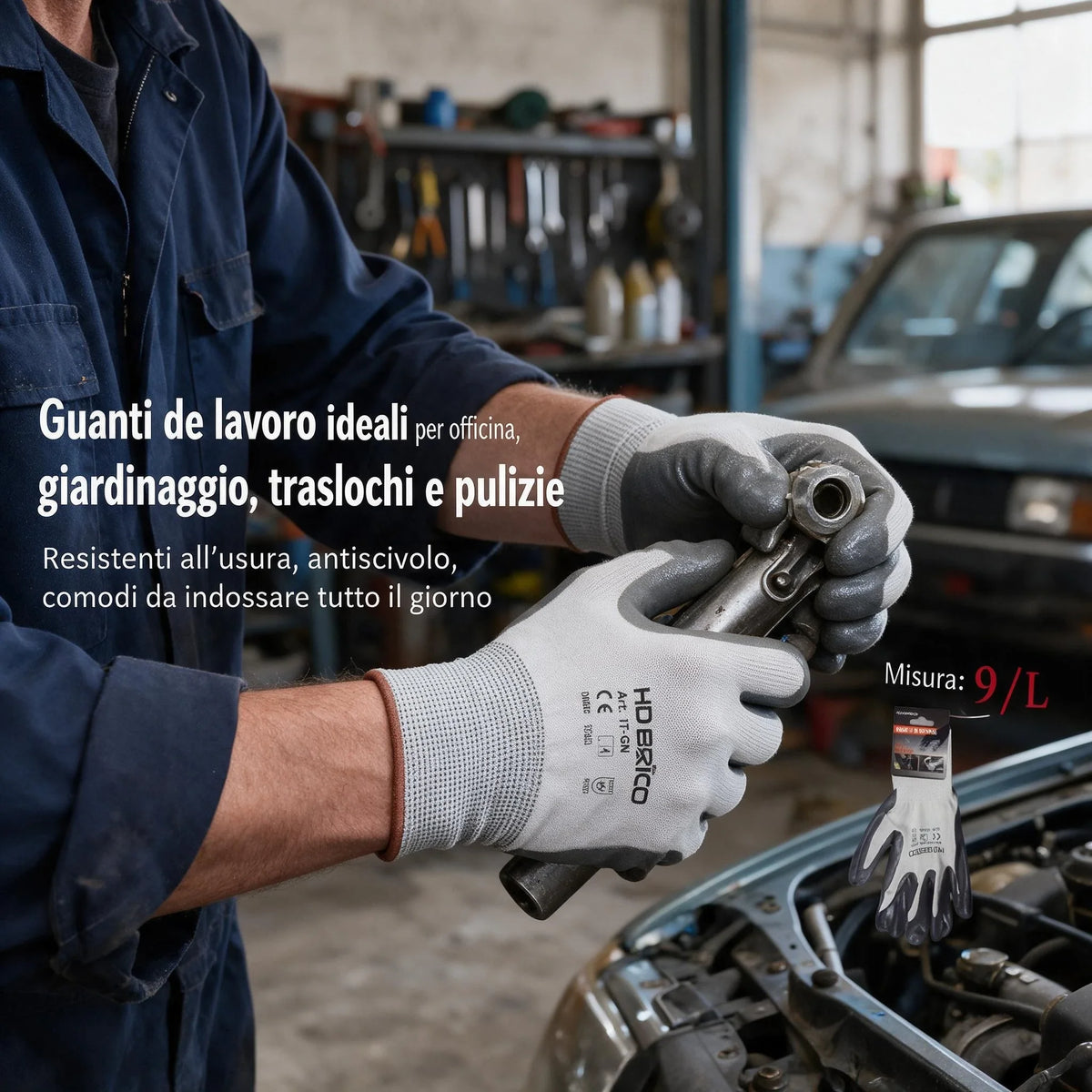 12 paia di guanti da lavoro protettivi con rivestimento in nitrile, trattati sul palmo per aumentare l’aderenza, resistenti all’usura, all’olio e allo scivolamento, adatti per l’industria, l’edilizia, i magazzini e