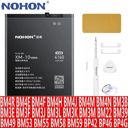 NOHON Batteria Per Xiaomi Mi 10 9 8 11T Pro 10T 11 Lite 12 12S 12X 13 6 5 MAX MIX 4 3 2 2S BM4R BM53 BM55 BM58 BM59 BP42 Batteria