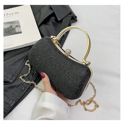 Borsa da sera da donna con perline da sposa Borsa da pranzo Borse a tracolla a catena Elegante pochette con strass Borsa da sera a forma di uovo