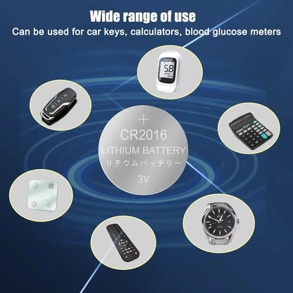 10-200 PZ LR2016 Batteria al litio ricaricabile 3 V sostituisce CR2016 LM2016 per orologio, calcolatrice, chiave dell'auto, pulsante a distanza, pila a bottone