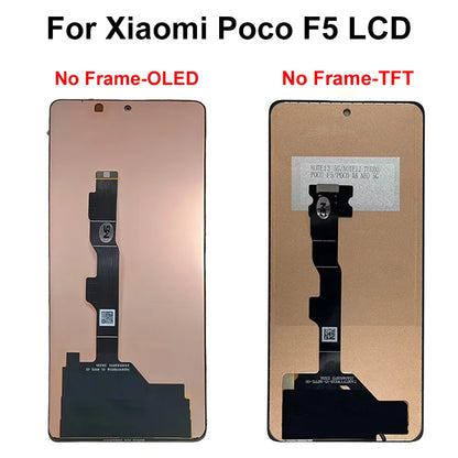 AAA-- Schermo LCD con tecnologia OLED per Xiaomi Poco F5 Pro, display e digitalizzatore touch screen 23049PCD8G, ricambi per Poco F5 LCD 23013PC75G.