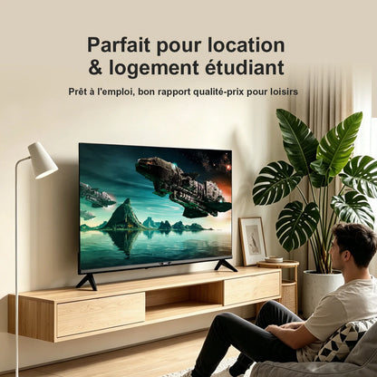 HKC 42Q1L Smart TV FHD da 42 Pollici VIDAA con Pannello Sharp, DVB T2 S2 C Completo, HDR10, Audio Dolby e Porte HDMI, AV, Jack per Cuffie