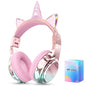 Cuffie wireless a forma di orecchie di gatto per ragazze e bambini, cuffie Bluetooth con volume sicuro 74/85/94dB, cuffie pieghevoli per bambini, ideali per i viaggi