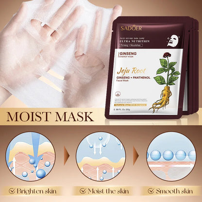 5 pz SADOER Radice di Pianta Maschera Per Il Viso Ginseng Sbiancamento Maschere Per Il Viso Idratante Rassodante Idratante Viso Copriletto Maschera Cura Della Pelle