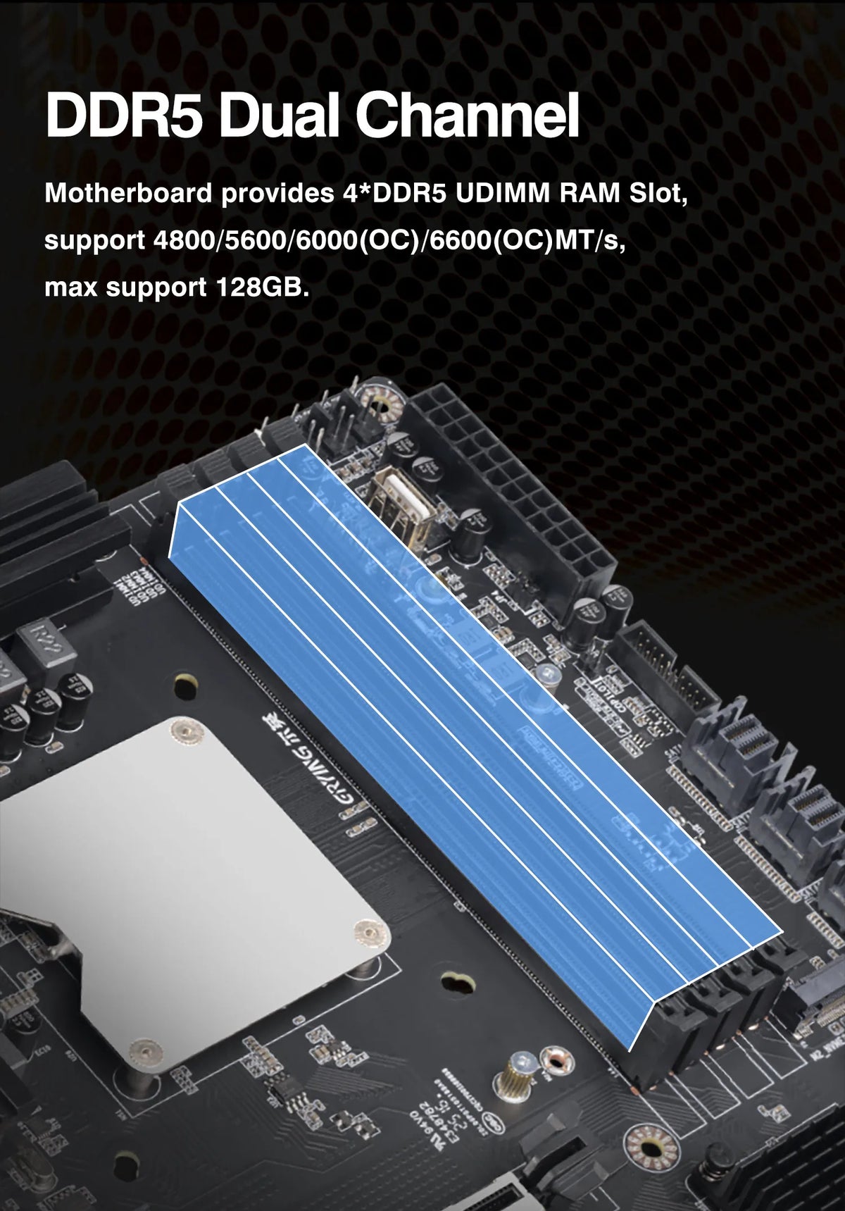 ERYING NAS Scheda madre integrata 14a generazione Core i5 14500HX 4xDDR5 Canale M.2 NVMe 2280 2.5G WIFI SFF8643 Interfaccia a 12 porte SATA