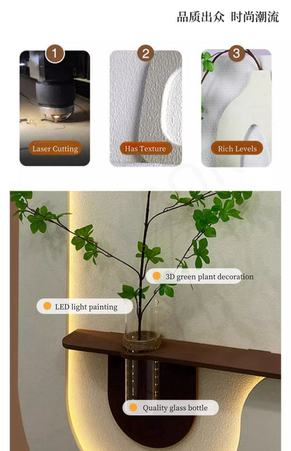 Decorazioni per l'ingresso Lampade da parete a LED Pianta verde Corridoio Corridoio Moderno dipinto sospeso Luci murali per vasi da soggiorno di fascia alta