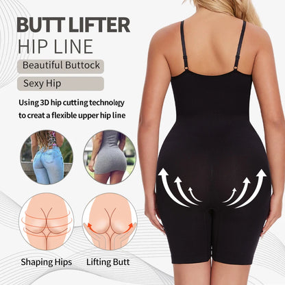Nuovo Body Shapewear Donna Canotta Controllo della pancia Shaper completo del corpo Pantaloncini anti sfregamento Dimagrante Vita Trainer Butt Lifter